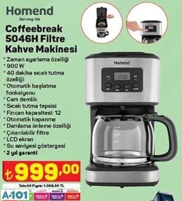HOMEND FİLTRE KAHVE MAKİNESİ